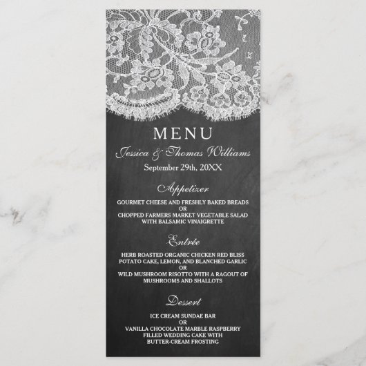 De Sjablonen van het Menu Chalkboard & Lace Collec (Voorkant)