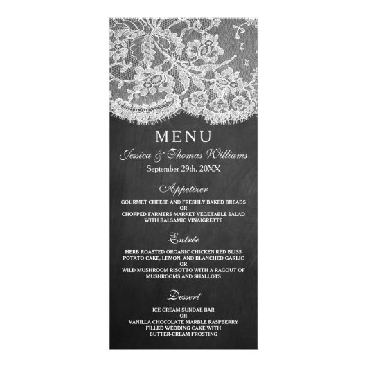 De Sjablonen van het Menu Chalkboard & Lace Collec (Voorkant)
