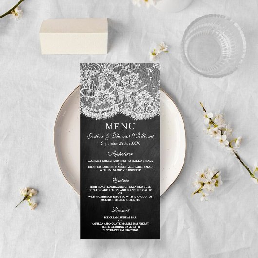 De Sjablonen van het Menu Chalkboard & Lace Collec