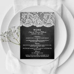 De Sjablonen van het Menu Chalkboard & Lace Collec<br><div class="desc">Het collectie van het bord en de kant is een verbluffend design met een prachtige achtergrond van het chalkboard-effect met een romantische , witte rand-effectrelatie. Deze menu's kunnen gepersonaliseerd worden voor je speciale gelegenheid en maken de perfecte sjabloon voor trouwmenu's, vrijgezellenfeest menu's, verlovingspartijmenu's, verjaardagsmenu's en nog veel meer. *Let erop...</div>