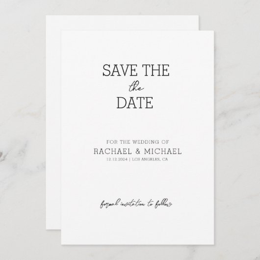 De Sjabloon Datum uitnodiging opslaan (Voorkant / Achterkant)