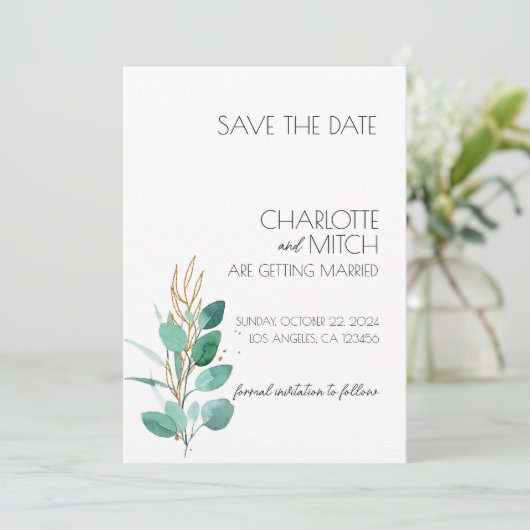 De Sjabloon Datumuitnodiging opslaan Kaart (Staand voorkant)