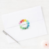 De Sjabloon Moderne regenboogkleuren personalisere Vierkante Sticker (Envelop)