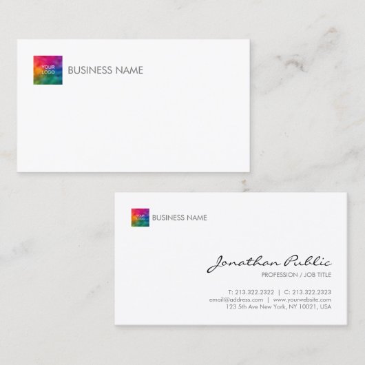 De Sjabloon van de douane Uw Logo van het Bedrijf  Visitekaartje (Voorkant / Achterkant)