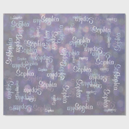 De Sjabloon van de Gift van de Collage van de naam Cadeaupapier