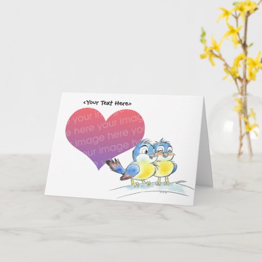 De sjabloon van de het paarkaart van sialia (Gele Bloem)