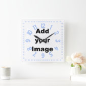 De sjabloon van de klok - Vierkant genummerd blauw (Huis)