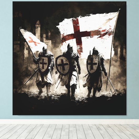 De Sjabloon van de Knachten gaat de Heilige Stad b Canvas Afdruk (Insitu (Houten vloer))