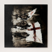 De Sjabloon van de Knachten gaat de Heilige Stad b Legpuzzel (Horizontaal)