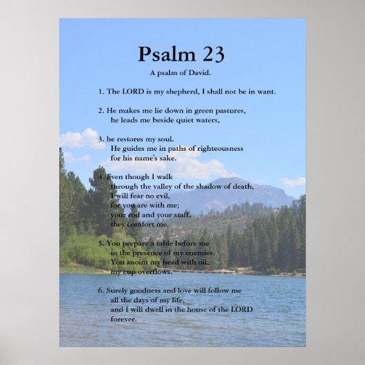 De Sjabloon van de manuscripten, psalm 23 Poster (Voorkant)