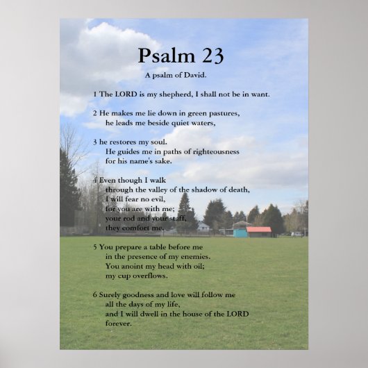 De Sjabloon van de manuscripten, psalm 23 Poster (Voorkant)