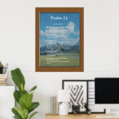 De Sjabloon van de manuscripten, psalm 23 Poster (Thuiskantoor)