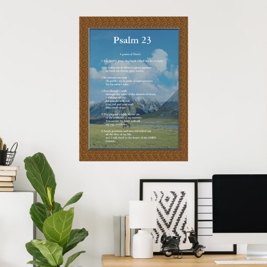 De Sjabloon van de manuscripten, psalm 23 Poster (Thuiskantoor)