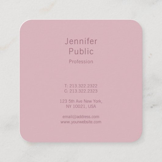 De Sjabloon van de Naam van het Manuscript van de  Vierkante Visitekaartje (Achterkant)