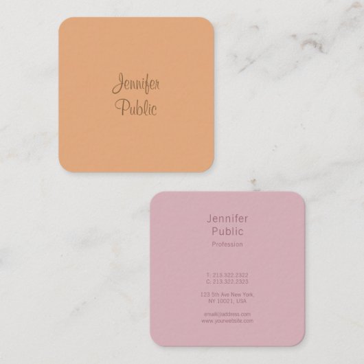 De Sjabloon van de Naam van het Manuscript van de  Vierkante Visitekaartje (Voorkant / Achterkant)