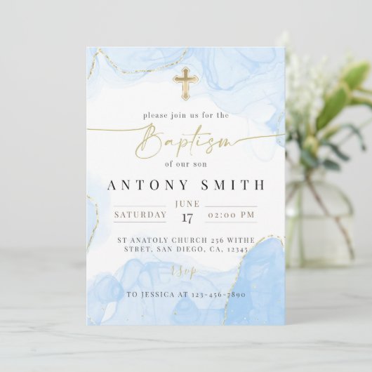 De Sjabloon van de uitnodiging tot het moderne doo (Staand voorkant)