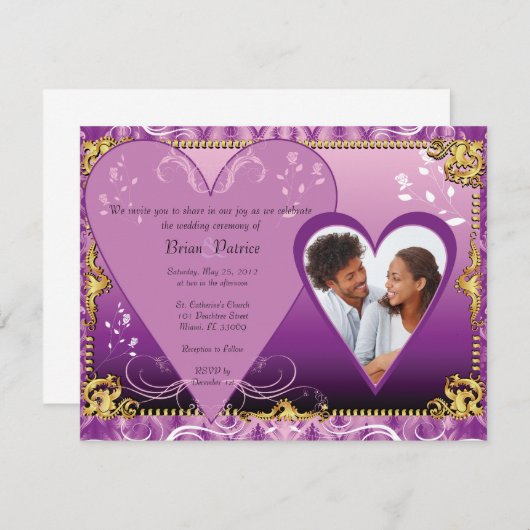 De Sjabloon van de Uitnodiging van het huwelijk ne (Voorkant / Achterkant)