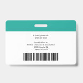 De Sjabloon van het bedrijf Blauwgroen de Naam van Badge (Achterkant)