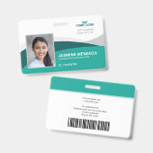 De Sjabloon van het bedrijf Blauwgroen de Naam van Badge (Voor- en achterkant)