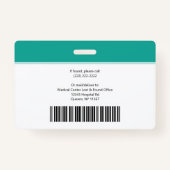 De Sjabloon van het bedrijf Blauwgroen de Naam van Badge (Achterkant)