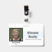 De SJABLOON van het bedrijfsBadge met identiteitsk Badge (Voorzijde met clip)