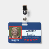 De SJABLOON van het bedrijfsBadge met identiteitsk Badge (Voorzijde met clip)