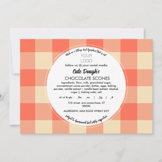 De Sjabloon van het Etiket van de katoen en Dank u Kaart (Voorkant)