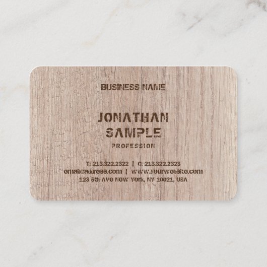 De Sjabloon van het hout van de plank ziet Verstoo Visitekaartje (Achterkant)