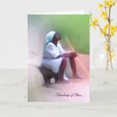 De Sjabloon van het wenskaart - Haïtiaanse zwarte (Gele Bloem)