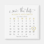 De Sjabloon voor de datumgouden kalender opslaan Magneet (Voorkant)