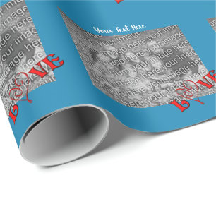 De Sjabloon Word Love Photo Lijst Cadeaupapier