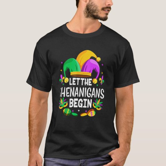De Sjenanigans beginnen met T-shirt New Orleans Ma (Voorkant)