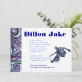 De skATEBOARDER-uitnodigingsbalk Mitzvah Joods Kaart (Staand voorkant)