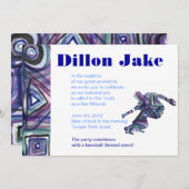 De skATEBOARDER-uitnodigingsbalk Mitzvah Joods Kaart (Voorkant / Achterkant)