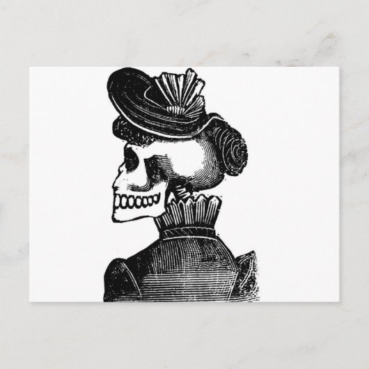 De Skeleton Lady. Circa begin jaren 1900 Mexico Briefkaart (Voorkant)