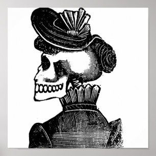 De Skeleton Lady. Circa begin jaren negentig Mexic Poster