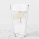 De skier (jonge jongen met huid) (winterscène) glas (Achterkant)
