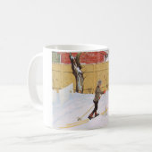 De skier (jonge jongen met huid) (winterscène) koffiemok (Voorkant links)