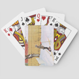 De skier (jonge jongen met huid) (winterscène) pokerkaarten