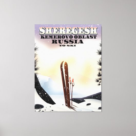 De skiposter Sheregesh Russia. Canvas Afdruk (Voorkant)
