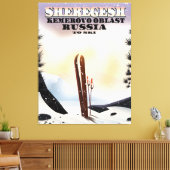 De skiposter Sheregesh Russia. Canvas Afdruk (Insitu (Woonkamer))