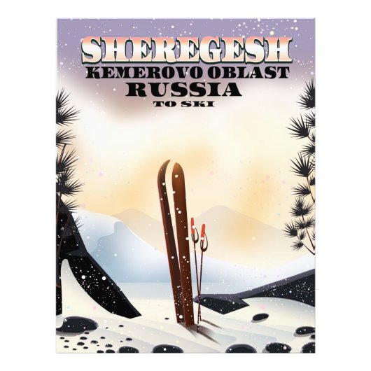 De skiposter Sheregesh Russia. Foto Afdruk (Voorkant)