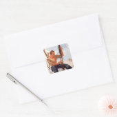 De ski's repareren vierkante sticker (Envelop)