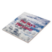 "DE SKY IS DE GRENS!" CLOUDS EN SKY CERAMIC TILE TEGELTJE (Zijkant)