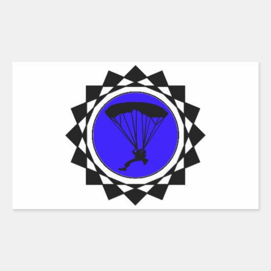 DE SKYDIVER BLUEZZZZZZZZZZ RECHTHOEKIGE STICKER (Voorkant)