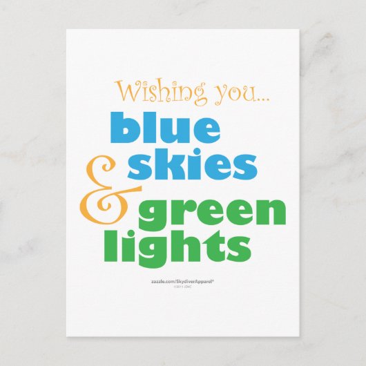 De Skydivers Wish Briefkaart (Voorkant)