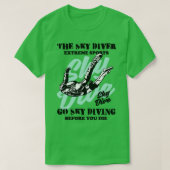 De skydiving van Skydiver T-shirt (Design voorkant)