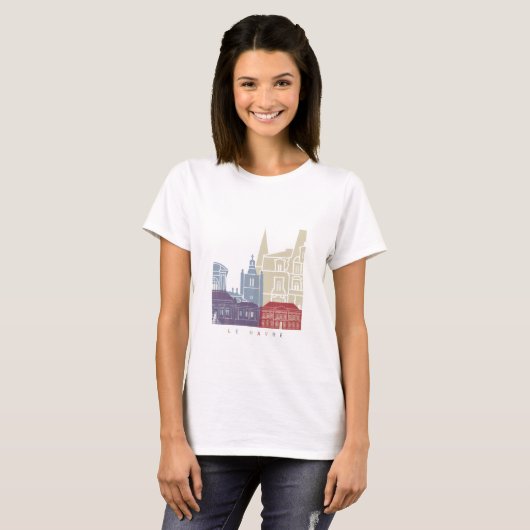 De skyline poster t-shirt (Voorkant volledig)