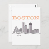 De skyline van Boston, Boston Ma Us Briefkaart (Voorkant / Achterkant)