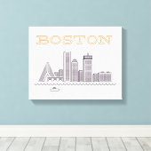 De skyline van Boston, Boston Ma Us Canvas Afdruk (Insitu (Houten vloer))
